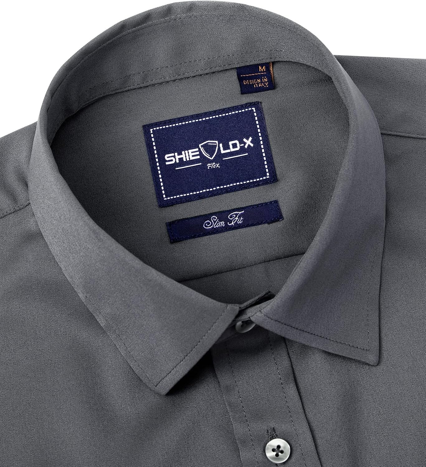 image:imageAlimens amp Gentle Mens Stain Shield Dress Shirts Slim Fit Button Down ShirtGrey