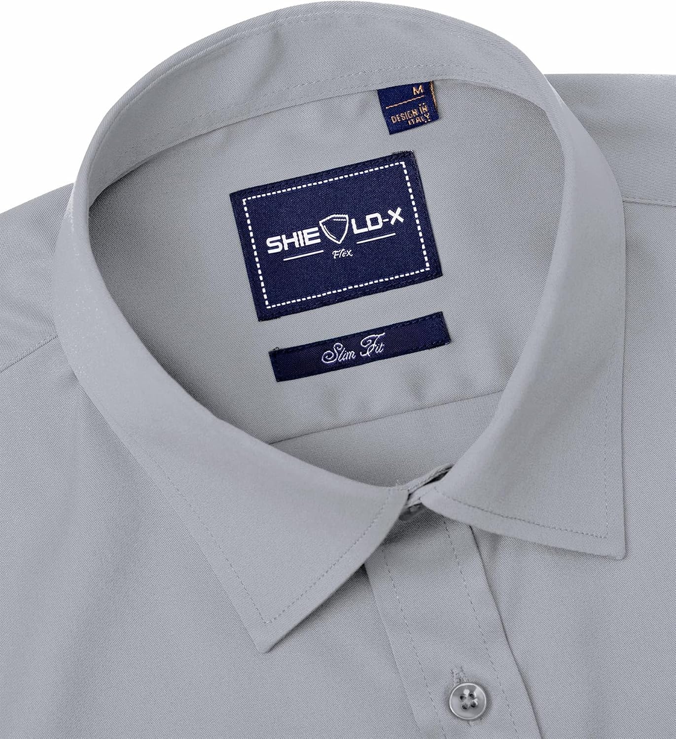 image:imageAlimens amp Gentle Mens Stain Shield Dress Shirts Slim Fit Button Down ShirtLight Grey