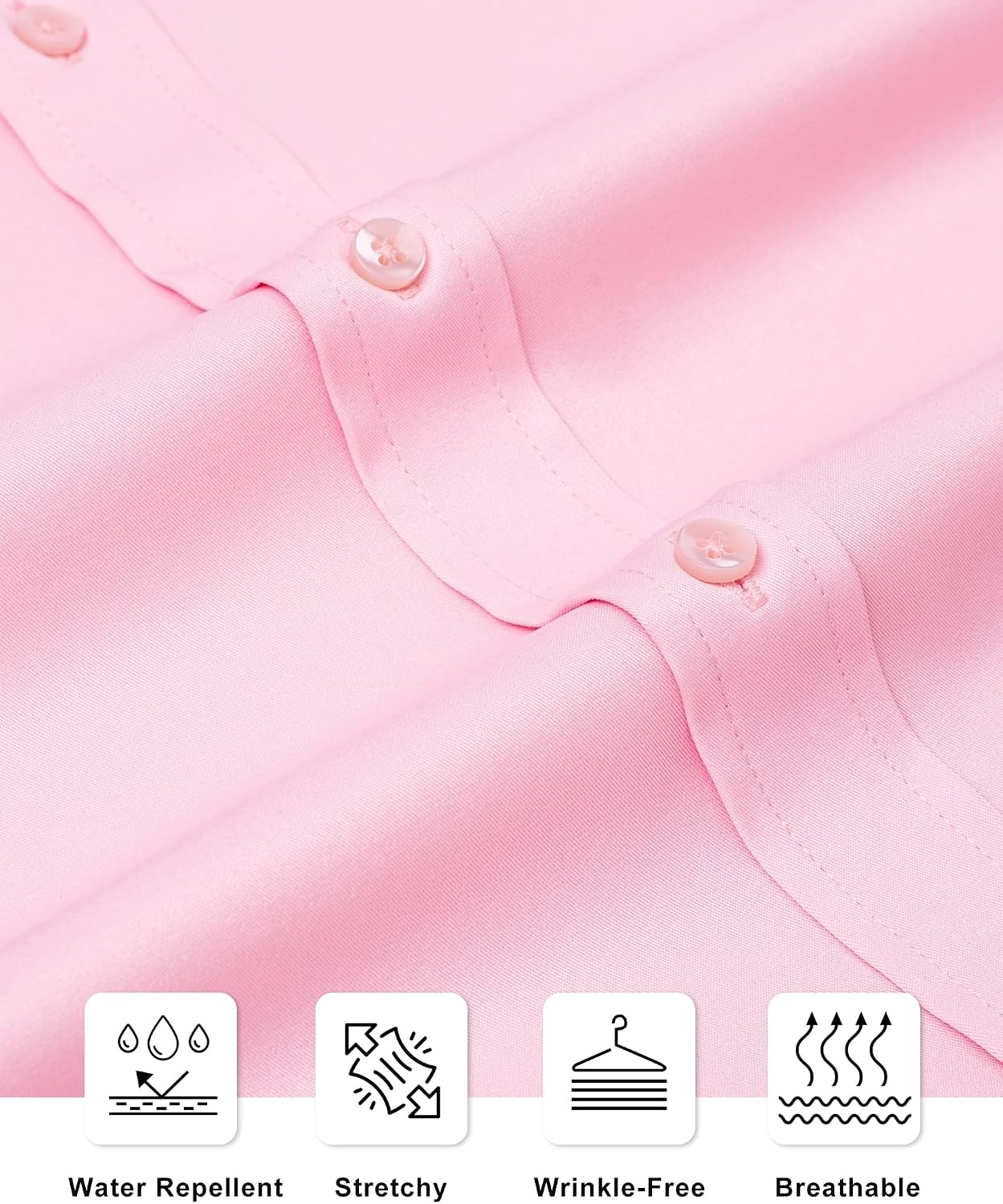 image:imageAlimens amp Gentle Mens Stain Shield Dress Shirts Slim Fit Button Down ShirtPink