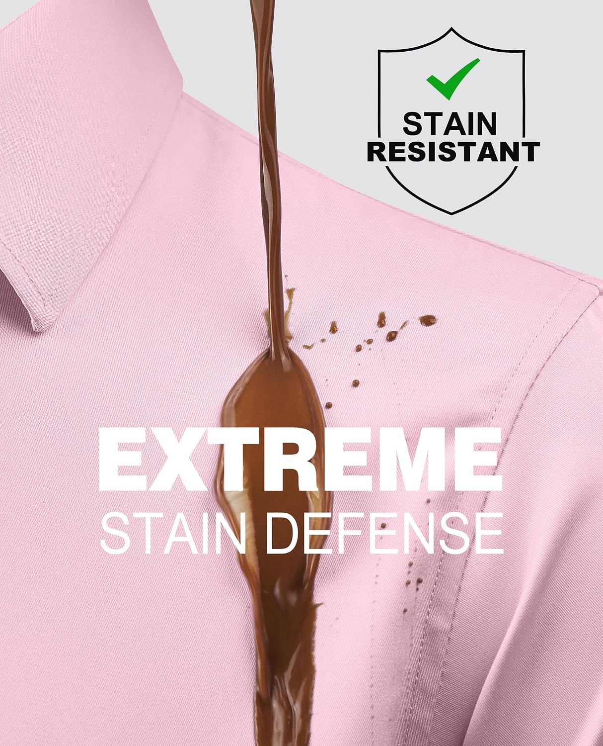 image:imageAlimens amp Gentle Mens Stain Shield Dress Shirts Slim Fit Button Down ShirtPink