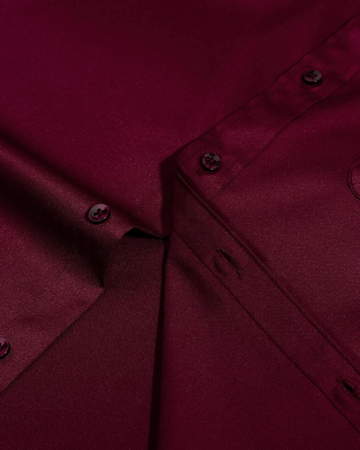 image:imageMens Short Sleeve Dress Shirt Wrinkle Free Summer Button Down ShirtsAwine Red
