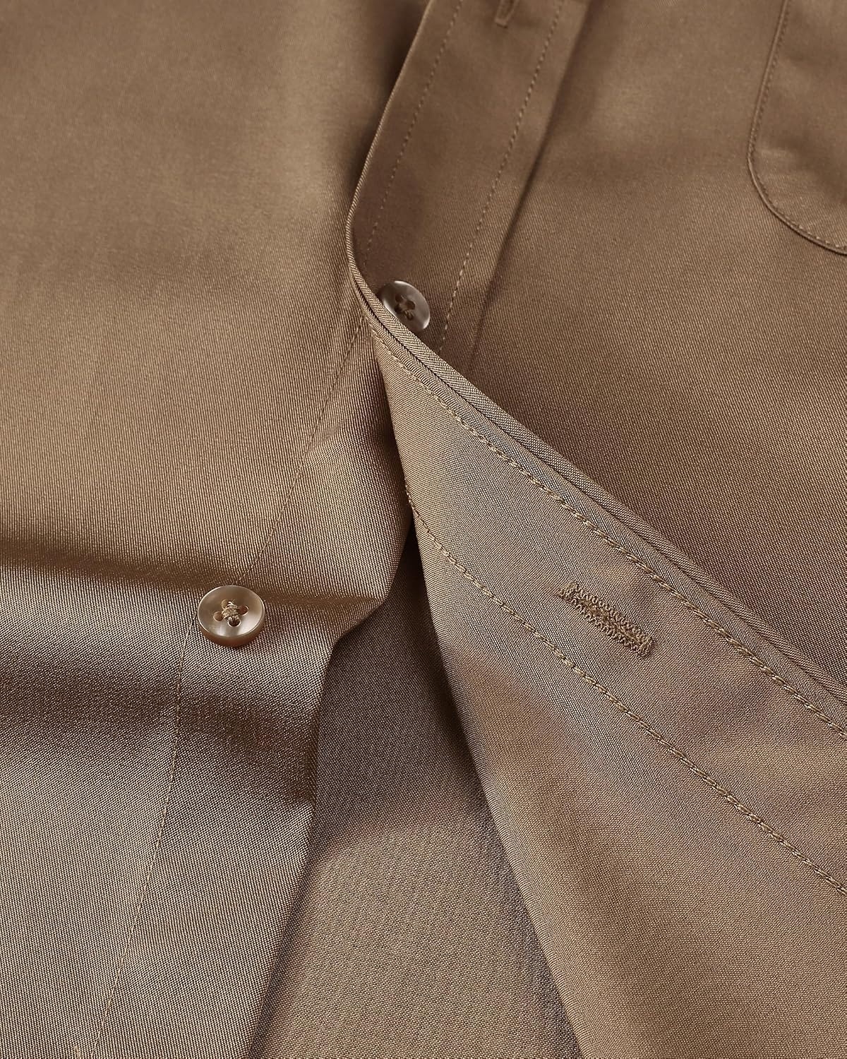 image:imageMens Short Sleeve Dress Shirt Wrinkle Free Summer Button Down ShirtsDark Khaki