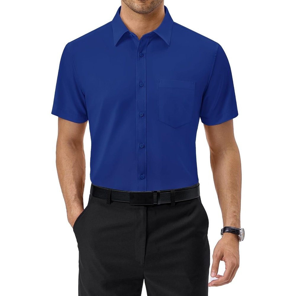 image:imageAlimens amp Gentle Mens Dress Shirt Short Sleeve Pocket Button Down ShirtRoyal Blue
