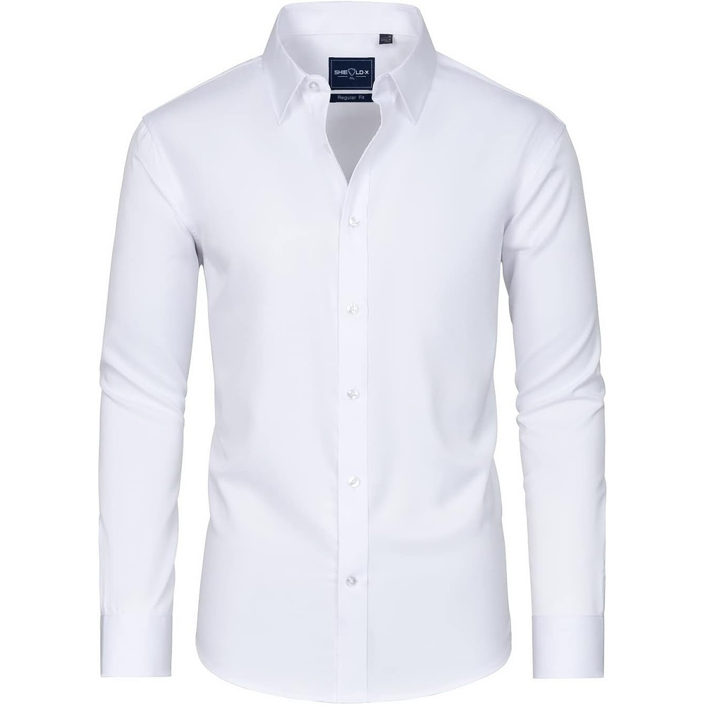 image:imageAlimens amp Gentle Mens Stain Shield Dress Shirts Slim Fit Button Down ShirtAll White