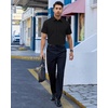 Alimens & Gentle Mens Dress Shirt Short Sleeve Pocket Button Down Shirt(Black)