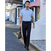 Alimens & Gentle Mens Dress Shirt Short Sleeve Pocket Button Down Shirt(Blue)