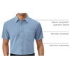 Alimens & Gentle Mens Dress Shirt Short Sleeve Pocket Button Down Shirt(Blue Tempest)