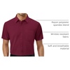 Alimens & Gentle Mens Dress Shirt Short Sleeve Pocket Button Down Shirt(Burgundy)