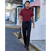Alimens & Gentle Mens Dress Shirt Short Sleeve Pocket Button Down Shirt(Burgundy)
