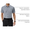 Alimens & Gentle Mens Dress Shirt Short Sleeve Pocket Button Down Shirt(Cool Grey)