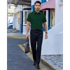 Alimens & Gentle Mens Dress Shirt Short Sleeve Pocket Button Down Shirt(Dark Green)