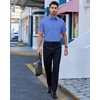 Alimens & Gentle Mens Dress Shirt Short Sleeve Pocket Button Down Shirt(Deep Blue)