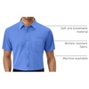 Alimens & Gentle Mens Dress Shirt Short Sleeve Pocket Button Down Shirt(Deep Blue)