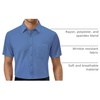 Alimens & Gentle Mens Dress Shirt Short Sleeve Pocket Button Down Shirt(Dusty Blue)