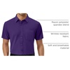 Alimens & Gentle Mens Dress Shirt Short Sleeve Pocket Button Down Shirt(Grape Purple)