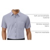 Alimens & Gentle Mens Dress Shirt Short Sleeve Pocket Button Down Shirt(Grey)