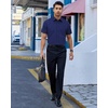 Alimens & Gentle Mens Dress Shirt Short Sleeve Pocket Button Down Shirt(Navy Blue)