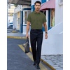 Alimens & Gentle Mens Dress Shirt Short Sleeve Pocket Button Down Shirt(Olive)