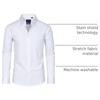 Alimens & Gentle Mens Stain Shield Dress Shirts Slim Fit Button Down Shirt(All White)