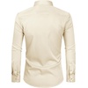 Alimens & Gentle Mens Stain Shield Dress Shirts Slim Fit Button Down Shirt(Beige)