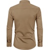 Alimens & Gentle Mens Stain Shield Dress Shirts Slim Fit Button Down Shirt(Dark Khaki)