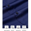 Alimens & Gentle Mens Stain Shield Dress Shirts Slim Fit Button Down Shirt(Navy)