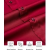 Alimens & Gentle Mens Stain Shield Dress Shirts Slim Fit Button Down Shirt(Red)