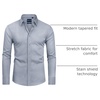 Alimens & Gentle Mens Stain Shield Dress Shirts Slim Fit Button Down Shirt(Sliver Grey)