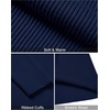 Alimens & Gentle Mens Turtleneck Sweater Slim Fit Cable Knitted Casual Pullover Lightweight Ribbed Long Sleeve Sweaters(Navy Blue)