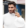 Alimens & Gentle Mens Turtleneck Sweater Slim Fit Cable Knitted Casual Pullover Lightweight Ribbed Long Sleeve Sweaters(White)