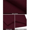 Alimens & Gentle Mens Turtleneck Sweater Slim Fit Cable Knitted Casual Pullover Lightweight Ribbed Long Sleeve Sweaters(Wine Red)