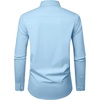 Men’s Dress Shirts Long Sleeve Stretch Wrinkle Free Work Button Down Shirt(Blue)