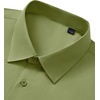 Men’s Dress Shirts Long Sleeve Stretch Wrinkle Free Work Button Down Shirt(Olive Green)