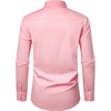 Men’s Dress Shirts Long Sleeve Stretch Wrinkle Free Work Button Down Shirt(Pink)