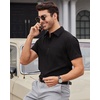 Mens Short Sleeve Dress Shirt Wrinkle Free Summer Button Down Shirts(All Black)
