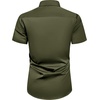 Mens Short Sleeve Dress Shirt Wrinkle Free Summer Button Down Shirts(Army Green)
