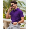 Mens Short Sleeve Dress Shirt Wrinkle Free Summer Button Down Shirts(Dark Purple)