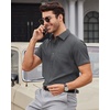 Mens Short Sleeve Dress Shirt Wrinkle Free Summer Button Down Shirts(Gray)