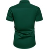 Mens Short Sleeve Dress Shirt Wrinkle Free Summer Button Down Shirts(Hunter Green)