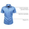 Mens Short Sleeve Dress Shirt Wrinkle Free Summer Button Down Shirts(Indigo Blue)