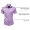 Mens Short Sleeve Dress Shirt Wrinkle Free Summer Button Down Shirts(Lavender)