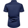 Mens Short Sleeve Dress Shirt Wrinkle Free Summer Button Down Shirts(Navy)