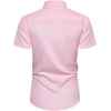 Mens Short Sleeve Dress Shirt Wrinkle Free Summer Button Down Shirts(Pink)