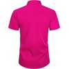 Mens Short Sleeve Dress Shirt Wrinkle Free Summer Button Down Shirts(Rose Red)
