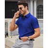 Mens Short Sleeve Dress Shirt Wrinkle Free Summer Button Down Shirts(Royal Blue)
