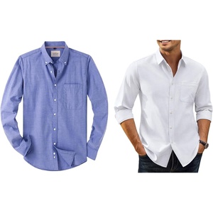 Alimens & Gentle Mens Oxford Shirts Solid Long Sleeve Dress Shirt for Men