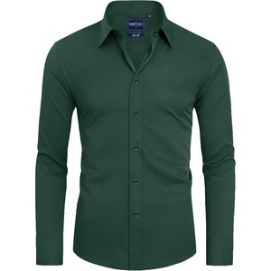 Alimens & Gentle Mens Stain Shield Dress Shirts Slim Fit Button Down Shirt(Emerald Green)