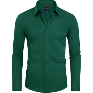 Alimens & Gentle Mens Stain Shield Dress Shirts Slim Fit Button Down Shirt(Forest Green)
