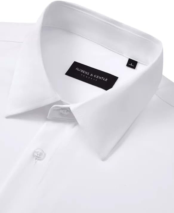 image:imageMens Dress Shirts Long Sleeve Wrinkle Free Business Button Up ShirtsAll White