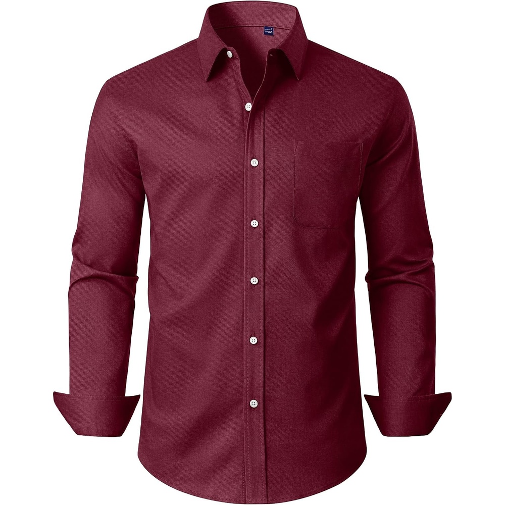 image:imageAlimens amp Gentle Mens Oxford Button Down Shirt with PocketBurgundy